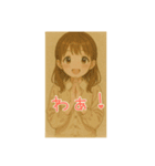 水彩画風の女の子(日常に使えるスタンプ)（個別スタンプ：24）