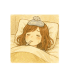 水彩画風の女の子(日常に使えるスタンプ)（個別スタンプ：34）
