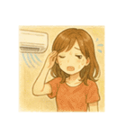 水彩画風の女の子(日常に使えるスタンプ)（個別スタンプ：38）