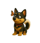 犬（3D）-様々な体の動き 003（個別スタンプ：1）