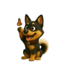犬（3D）-様々な体の動き 003（個別スタンプ：2）