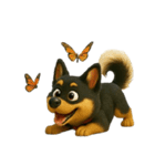 犬（3D）-様々な体の動き 003（個別スタンプ：3）
