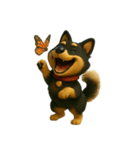 犬（3D）-様々な体の動き 003（個別スタンプ：4）