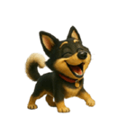 犬（3D）-様々な体の動き 003（個別スタンプ：9）