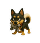 犬（3D）-様々な体の動き 003（個別スタンプ：10）