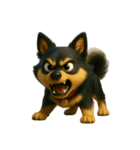 犬（3D）-様々な体の動き 003（個別スタンプ：12）
