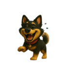 犬（3D）-様々な体の動き 003（個別スタンプ：14）