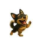 犬（3D）-様々な体の動き 003（個別スタンプ：15）