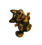 犬（3D）-様々な体の動き 003（個別スタンプ：16）