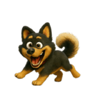 犬（3D）-様々な体の動き 003（個別スタンプ：17）
