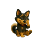 犬（3D）-様々な体の動き 003（個別スタンプ：19）