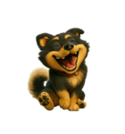 犬（3D）-様々な体の動き 003（個別スタンプ：21）