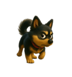 犬（3D）-様々な体の動き 003（個別スタンプ：22）