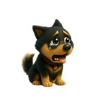 犬（3D）-様々な体の動き 003（個別スタンプ：23）