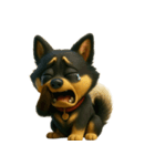 犬（3D）-様々な体の動き 003（個別スタンプ：24）