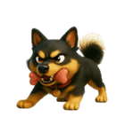 犬（3D）-様々な体の動き 003（個別スタンプ：25）