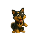 犬（3D）-様々な体の動き 003（個別スタンプ：32）