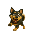 犬（3D）-様々な体の動き 003（個別スタンプ：34）