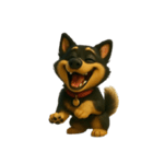 犬（3D）-様々な体の動き 003（個別スタンプ：36）