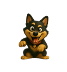 犬（3D）-様々な体の動き 003（個別スタンプ：37）