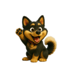 犬（3D）-様々な体の動き 003（個別スタンプ：40）