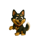 犬（3D）-様々な体の動き 004（個別スタンプ：1）