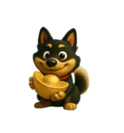犬（3D）-様々な体の動き 004（個別スタンプ：3）