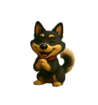 犬（3D）-様々な体の動き 004（個別スタンプ：4）