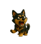 犬（3D）-様々な体の動き 004（個別スタンプ：9）