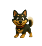 犬（3D）-様々な体の動き 004（個別スタンプ：15）