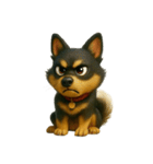 犬（3D）-様々な体の動き 004（個別スタンプ：19）