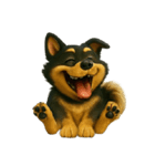 犬（3D）-様々な体の動き 004（個別スタンプ：21）