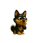 犬（3D）-様々な体の動き 004（個別スタンプ：22）