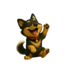 犬（3D）-様々な体の動き 004（個別スタンプ：23）