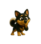 犬（3D）-様々な体の動き 004（個別スタンプ：24）
