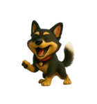 犬（3D）-様々な体の動き 004（個別スタンプ：29）