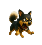 犬（3D）-様々な体の動き 004（個別スタンプ：30）