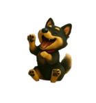 犬（3D）-様々な体の動き 004（個別スタンプ：32）