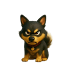 犬（3D）-様々な体の動き 004（個別スタンプ：37）