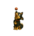 犬（3D）-様々な体の動き 004（個別スタンプ：39）