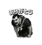 筋肉スクールガールの劇画スタンプ（個別スタンプ：8）