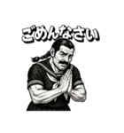 筋肉スクールガールの劇画スタンプ（個別スタンプ：13）