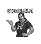 筋肉スクールガールの劇画スタンプ（個別スタンプ：22）