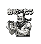 筋肉スクールガールの劇画スタンプ（個別スタンプ：34）