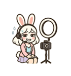 毎日使える♪うさぎ系YouTuberスタンプ（個別スタンプ：1）