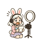 毎日使える♪うさぎ系YouTuberスタンプ（個別スタンプ：4）