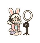 毎日使える♪うさぎ系YouTuberスタンプ（個別スタンプ：7）