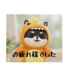 着ぐるみシリーズ豆柴クロチビです。（個別スタンプ：4）