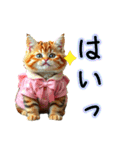 服を着たリアルな猫キャラ達のスタンプ3（個別スタンプ：3）