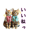 服を着たリアルな猫キャラ達のスタンプ3（個別スタンプ：23）